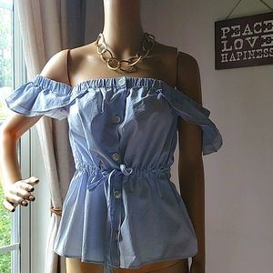 Cold shoulder cotton blouse sz 8